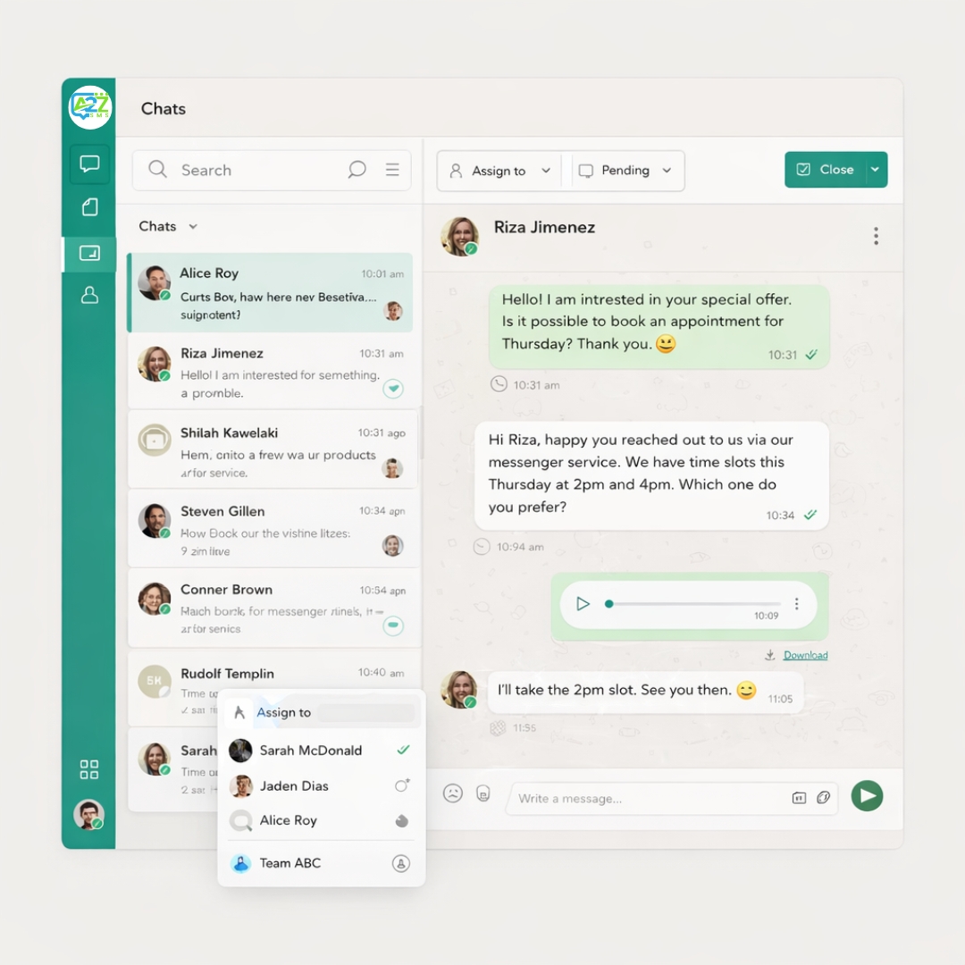 WhatsApp chatbot showcase